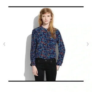 Madewell United Bamboo Triangle silk blouse size xs